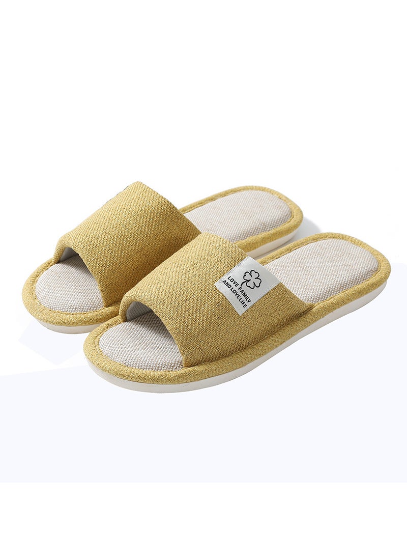 Classic Linen Slippers Thick Sole Home IndoorYellow (Women) Yellow (Women)