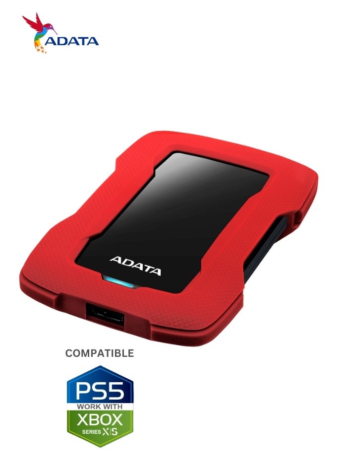 HD330 1TB External HDD | Anti-Shock Hard Drive | Compitable with PS5 and XBOX | Red
