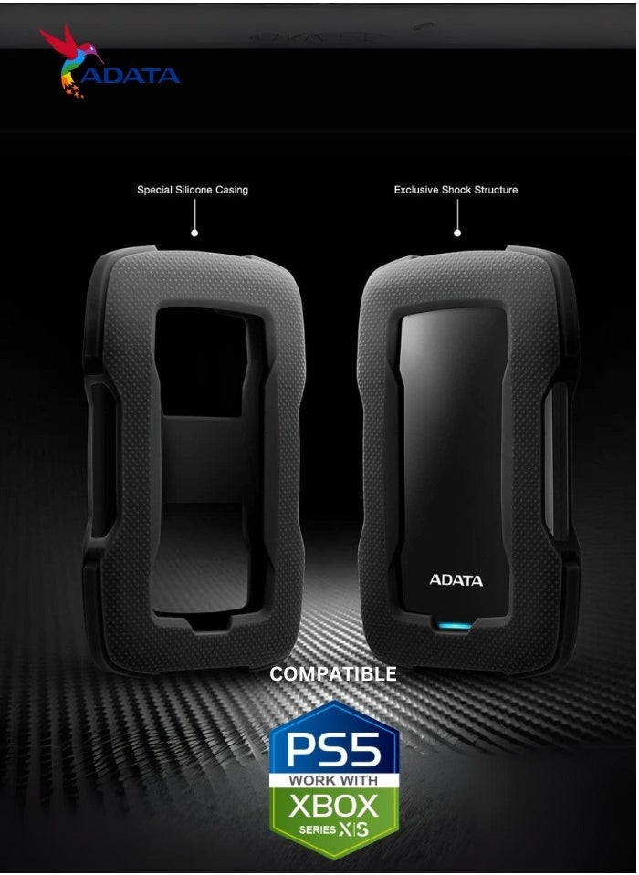 HD330 1TB External HDD | Anti-Shock Hard Drive | Compitable with PS5 and XBOX | Red