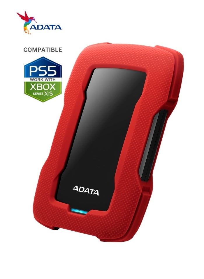 HD330 1TB External HDD | Anti-Shock Hard Drive | Compitable with PS5 and XBOX | Red