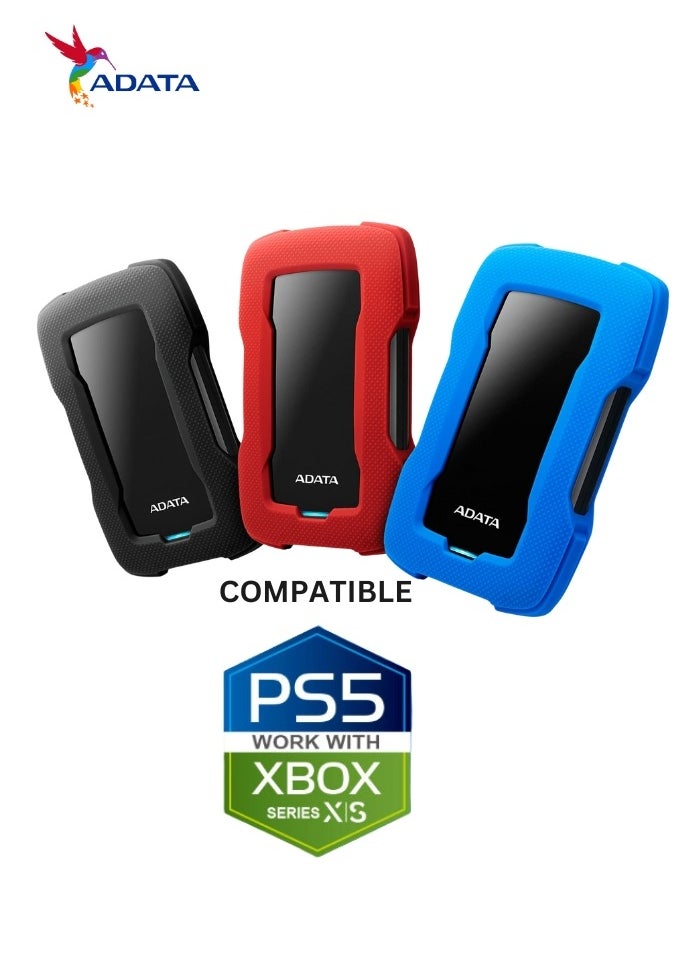HD330 1TB External HDD | Anti-Shock Hard Drive | Compitable with PS5 and XBOX | Red