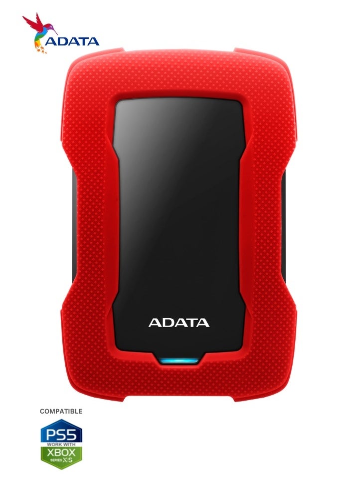 HD330 1TB External HDD | Anti-Shock Hard Drive | Compitable with PS5 and XBOX | Red