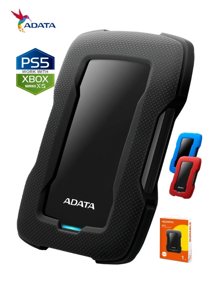 HD330 1TB External HDD | Anti-Shock Hard Drive | Compitable with PS5 and XBOX | Black