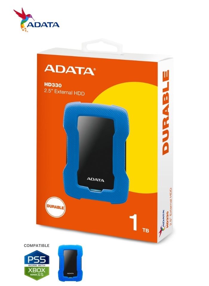 HD330 1TB External HDD | Anti-Shock Hard Drive | Compitable with PS5 and XBOX | Blue