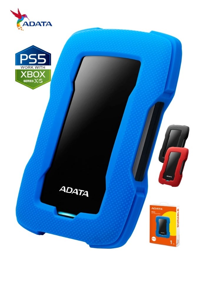 HD330 1TB External HDD | Anti-Shock Hard Drive | Compitable with PS5 and XBOX | Blue