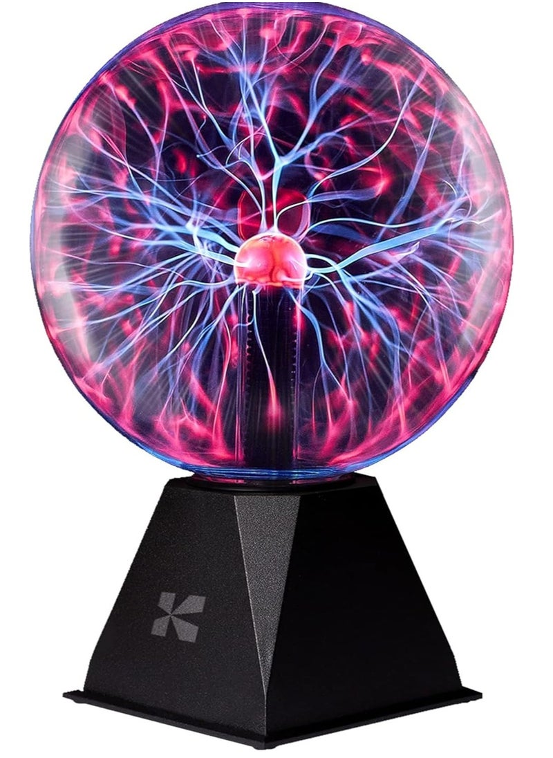 8-Inch Plasma Ball – Nebula Thunder Lightning Globe with Static Electricity in Vacuum Pressured Glass – Plug-in for Parties, Home Decor, STEM Learning, u0026 More