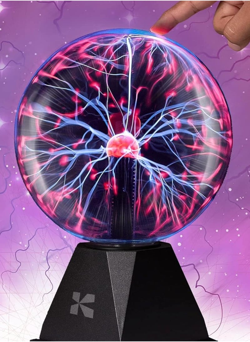 8-Inch Plasma Ball – Nebula Thunder Lightning Globe with Static Electricity in Vacuum Pressured Glass – Plug-in for Parties, Home Decor, STEM Learning, u0026 More