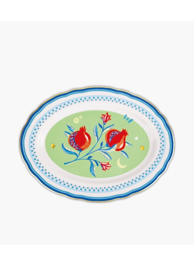 Mamma Mia Rose Oval Plate - Porcelain 34x25cm