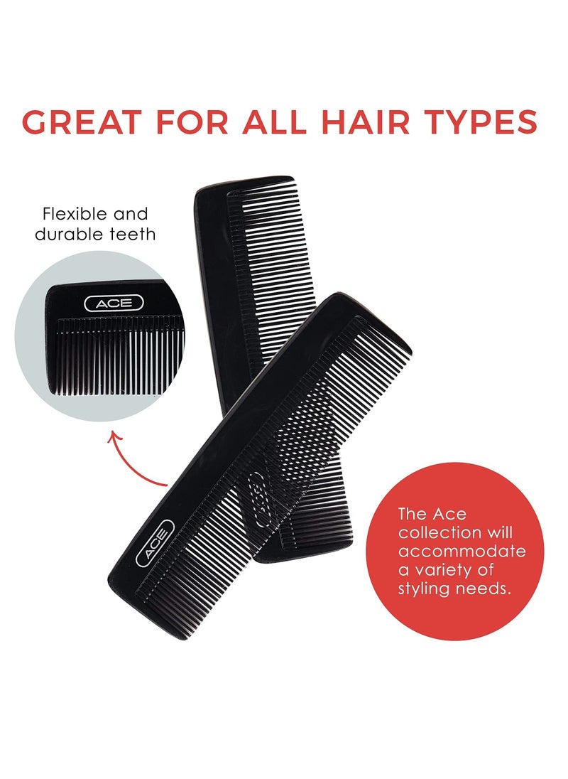 GOODY Ace Classic Bobby Pocket and Purse Hair Comb - 5 Inch, Black - Great for All Hair Types - Fine Comb Teeth for Thin to Medium Hair