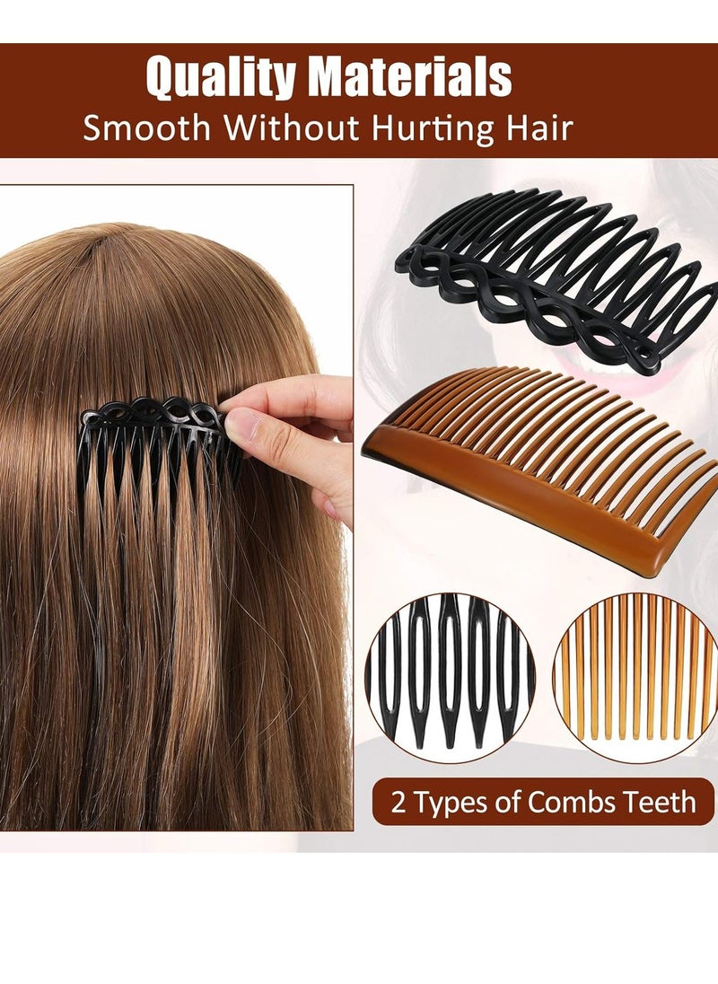 24 Pieces French Hair Side Combs Set Plastic Twist Comb Hair Clip Combs Accessories for Women(9 Teeth Side, 11 Teeth Side, 23 Teeth Side)