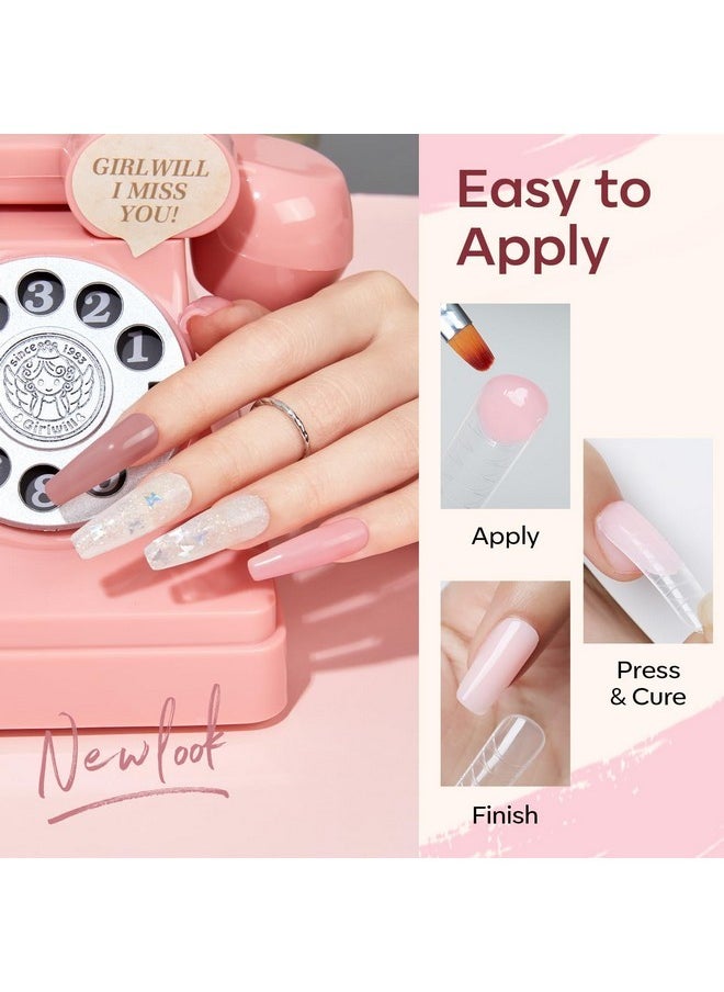 Poly Gel Nail Kit 6 Colors With 8 W Nail Lamp Nail Extension Gel Kit Nude Clear Pink Black Glitter Complete Starter Kit For Beginner Nail Thickening Solutions Diy At Home For Women