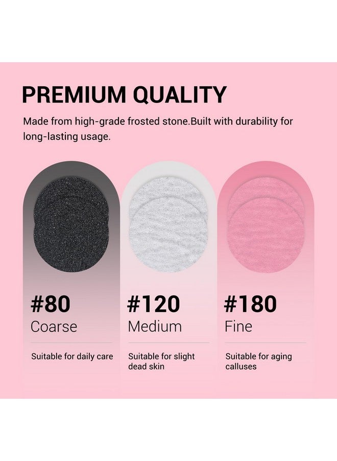 60 Pcs Replacement Sandpaper Discs With 25Mm Metal Nail Drill Bit, 80 Coarse 120 Medium 180 Fine Grit For Electric Foot File Callus Remover Tool Or Polishing Craft