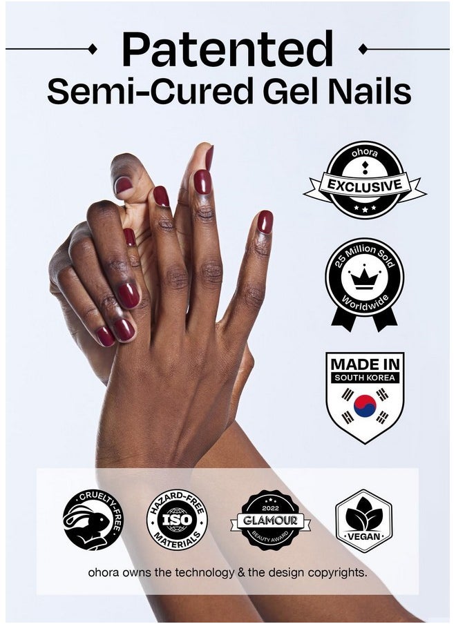 Semi Cured Gel Nail Strips (N Brown Sugar) - Works With Any Uv Nail Lamps, Salon-Quality, Long Lasting, Easy To Apply & Remove - Includes 2 Prep Pads, Nail File & Wooden Stick