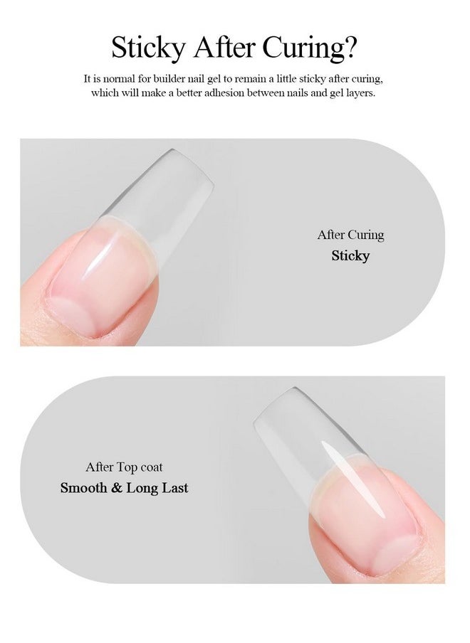 30Ml Builder Nail Gel, Clear Gel Builder For Nail Strengthener Ultra-Thin Brush In A Bottle 8 In 1 Nail Extension Hard Gel For Starters