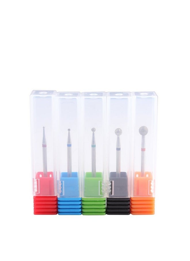5Pcs Nail Drill Bits Ball Head 3/32 Diamond Cuticle Bit For Electric Nail File Machine