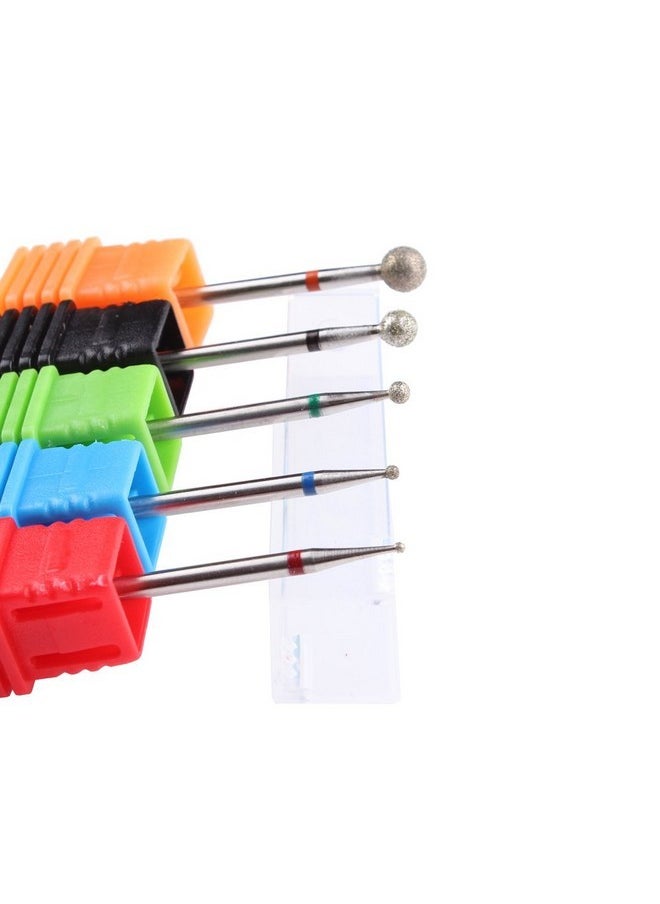 5Pcs Nail Drill Bits Ball Head 3/32 Diamond Cuticle Bit For Electric Nail File Machine