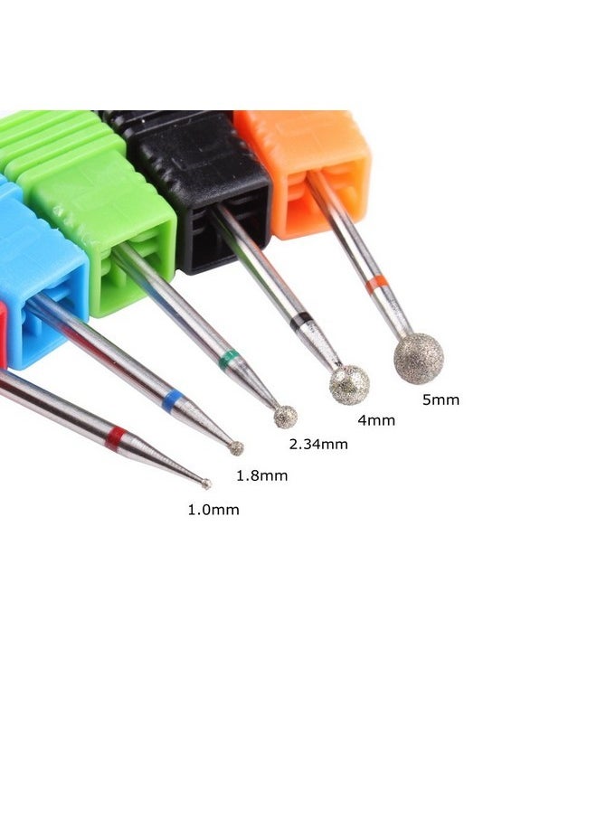 5Pcs Nail Drill Bits Ball Head 3/32 Diamond Cuticle Bit For Electric Nail File Machine