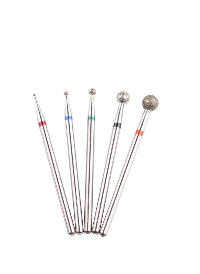 5Pcs Nail Drill Bits Ball Head 3/32 Diamond Cuticle Bit For Electric Nail File Machine