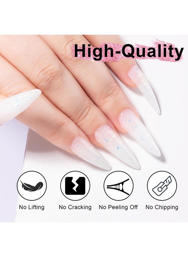 Poly Nail Gel Builder Gel For Nails, 50Ml Milky White Poly Nail Gel Colors, Hema-Free Glitter Poly Nail Gel, Nail Extension Gel Professional Salon Uv/Led Nail Lamp Required