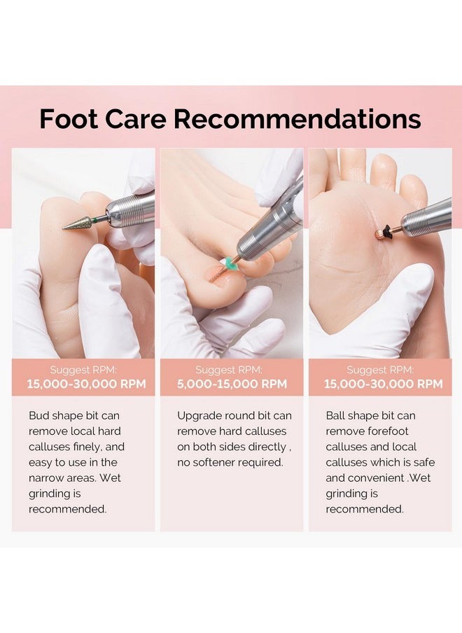 5.0Mm Ball Shape Pedicure Bit, 3/32'' Carbide Tungsten Bits, Suitable For Remove Forefoot Calluses Cuticle Dead Skin Nail Prepare, Beginners Bits, Rose Gold, Series Bit-S, Extra Coarse