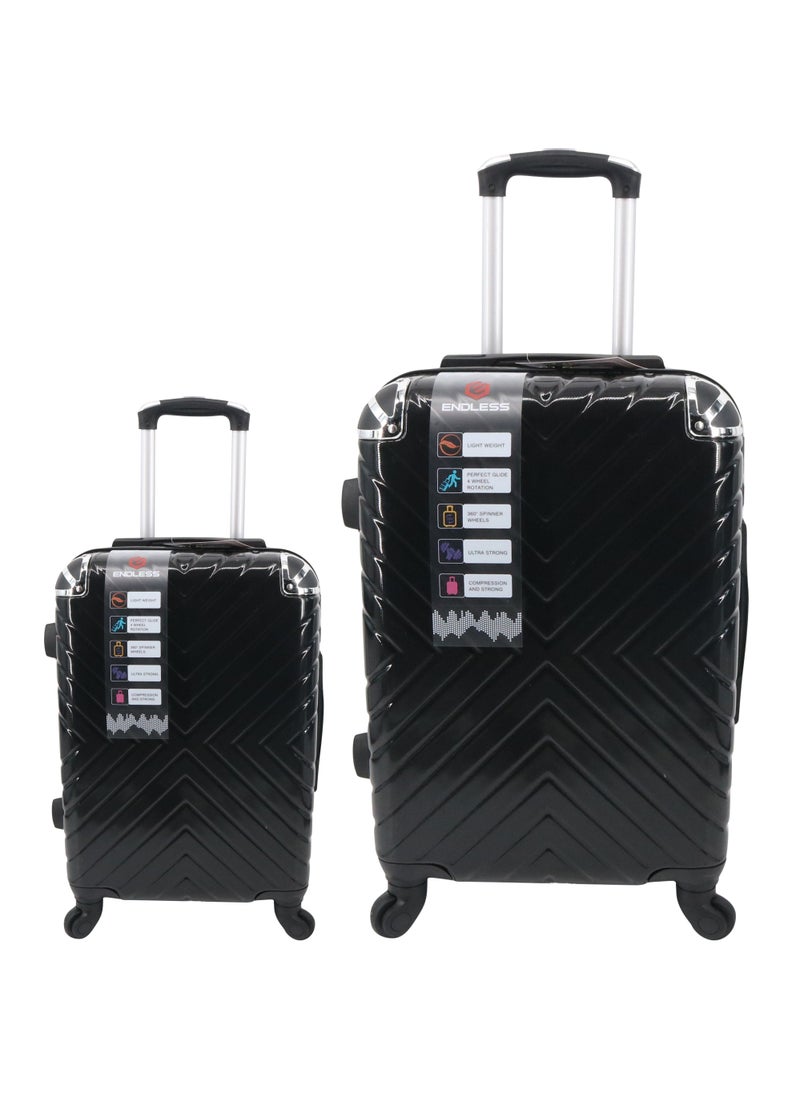Set Of 2 Luggage Trolleys - 75cm & 65cm (Check-In) Hardsided Suitcase With In-Built TSA Lock and Spinner Wheels | Material: Polycarbonate + ABS | Carry on Luggage