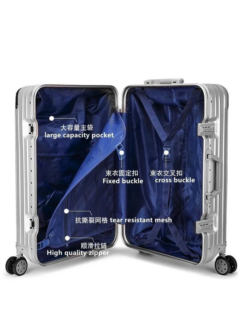 Luggage Set of Check-in and hand carry Baggage aluminum shape 3 Pieces (10kg/20kg/30kg).