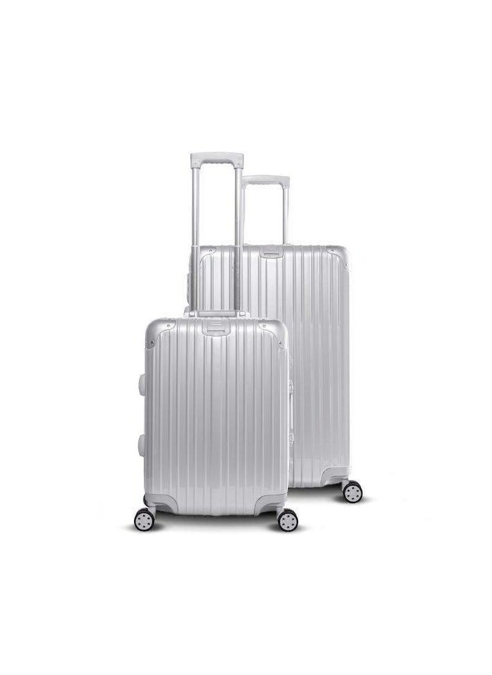 Luggage Set of Check-in and hand carry Baggage aluminum shape 2 Pieces (10kg/20kg).