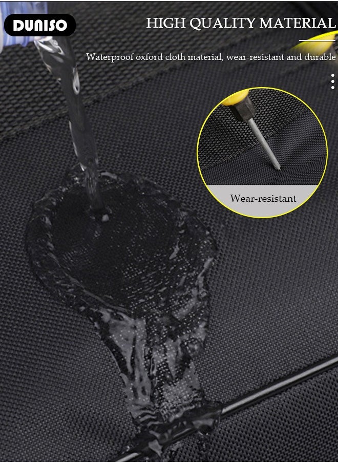 Expandable Foldable Luggage Bag, Collapsible Suitcase with Combination Lock, Rolling Duffel Bag with 2 Straps, Carry On Luggage Bag with Spinner Wheels, Waterproof Oxford Multifunction Travel Bag with Shoulder Straps for Men Women