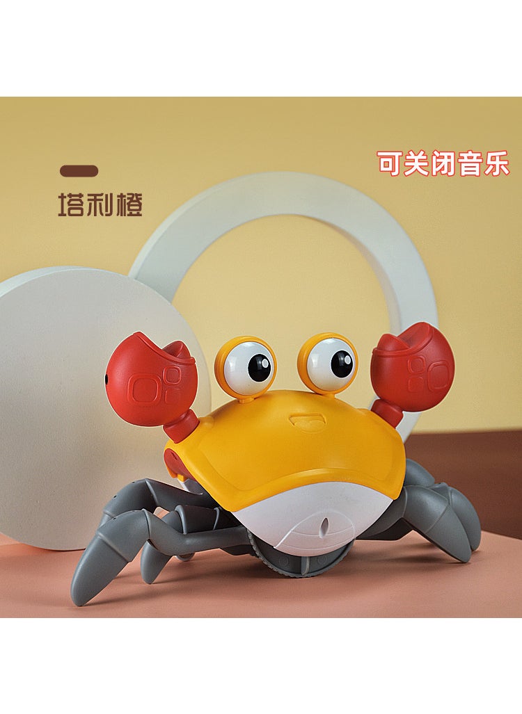 Inductive Crawling Crab Toy for Kids 1-3Upgraded [electric induction] crab-orange [battery model] can turn off the music separately (english color box) Upgraded [electric induction] crab-orange [battery model] can turn off the music separately (english color box)