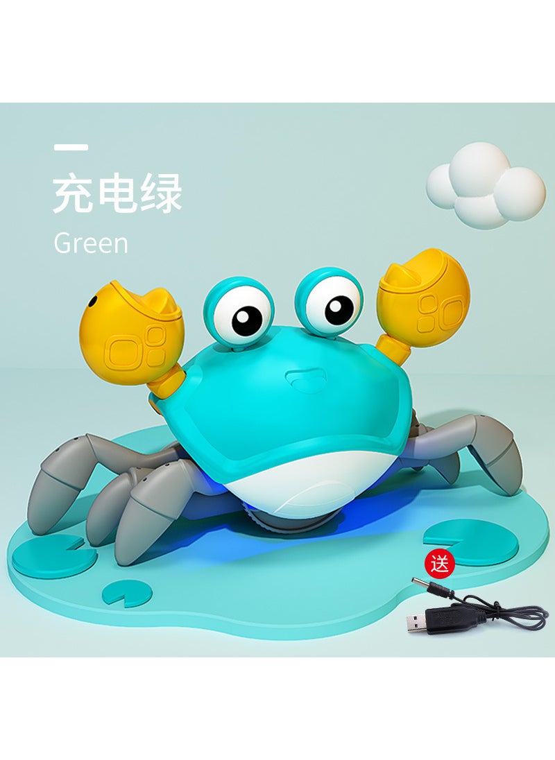 Inductive Crawling Crab Toy for Kids 1-3Electric induction crab-green [rechargeable version] (chinese color box) Electric induction crab-green [rechargeable version] (chinese color box)