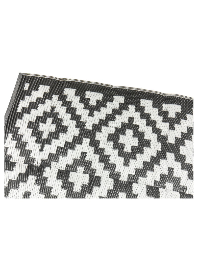 Stylisg Plastic Straw Carpets Rugs Courtyard Collection Border Design Gray/White Reversible, Camping Carpets, Plastic mat Floor Carpets Patio rugs Indoor/Outdoor Picnic Mat Straw Rugs Mat Area Rug with Bag - Bedroom Rugs Size 5'x7' Ft.