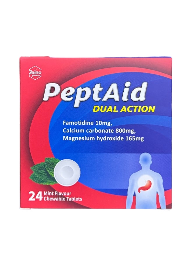 Peptaid Dual Action, 24 Chewable Tablets