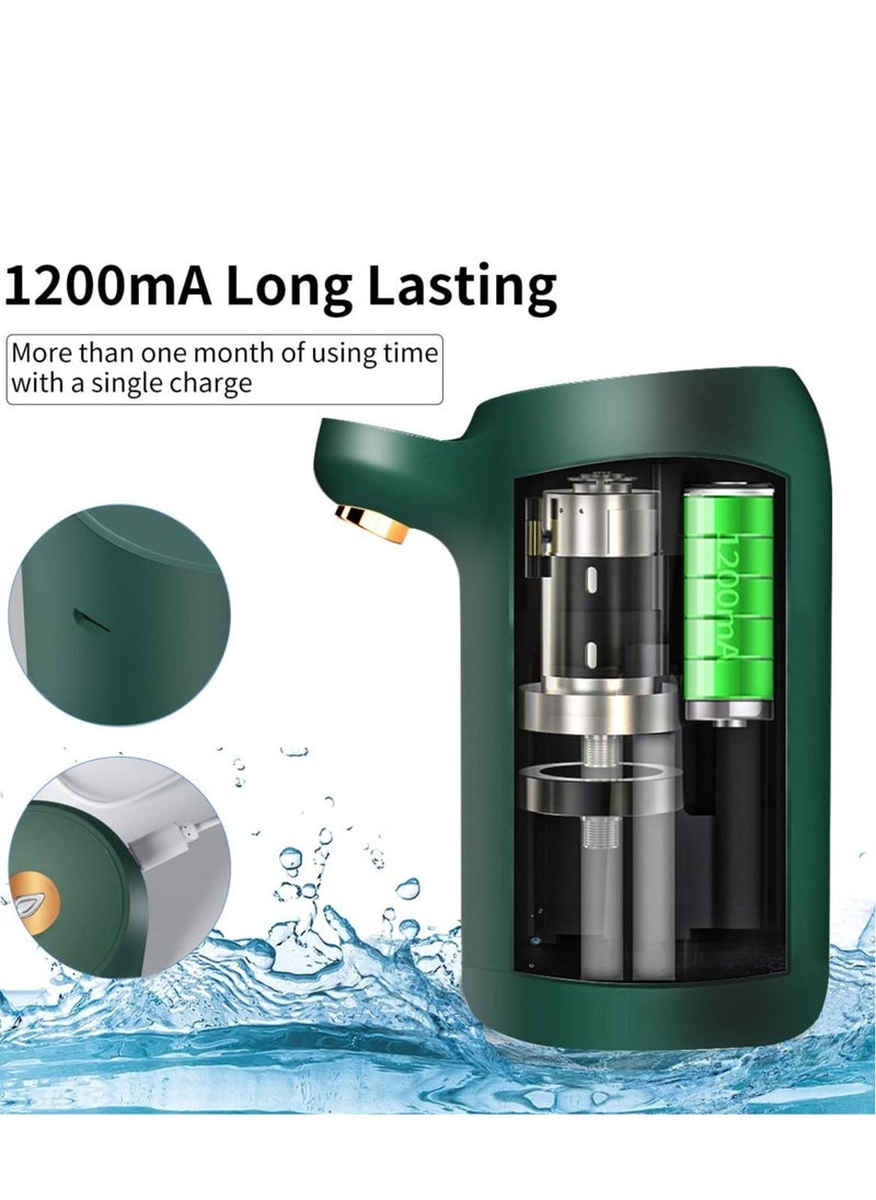 Water Dispenser Water Bottle Pump One Button Operation Water Pump for 5 Gallon Bottle Portable USB Charging Electric Bottle Pump for Office Home Camping Kitchen