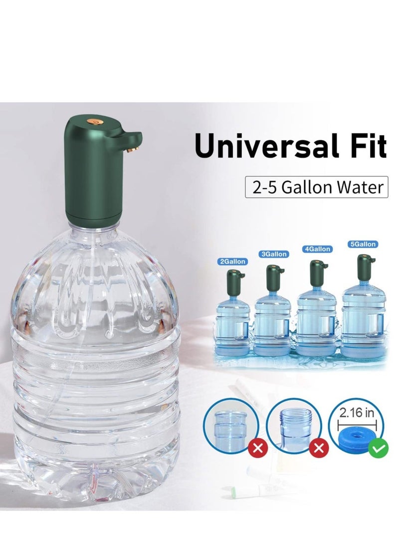 Water Dispenser Water Bottle Pump One Button Operation Water Pump for 5 Gallon Bottle Portable USB Charging Electric Bottle Pump for Office Home Camping Kitchen