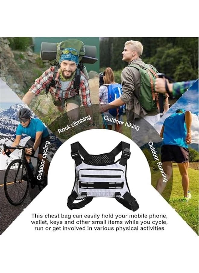 Adjustable Running Chest Bag | Chest Running Bag | Chest Workouts Pouch | Running Vest Bag - Men's and Women's Reflective Chest Pack, Chest Pouch, Running Backpack, and Adults