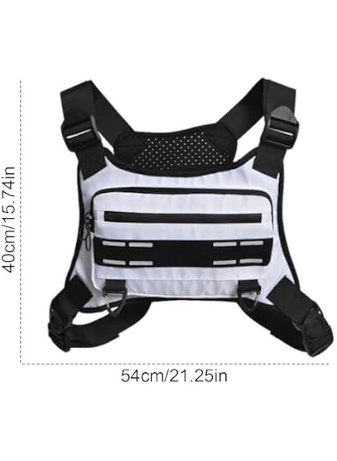 Adjustable Running Chest Bag | Chest Running Bag | Chest Workouts Pouch | Running Vest Bag - Men's and Women's Reflective Chest Pack, Chest Pouch, Running Backpack, and Adults