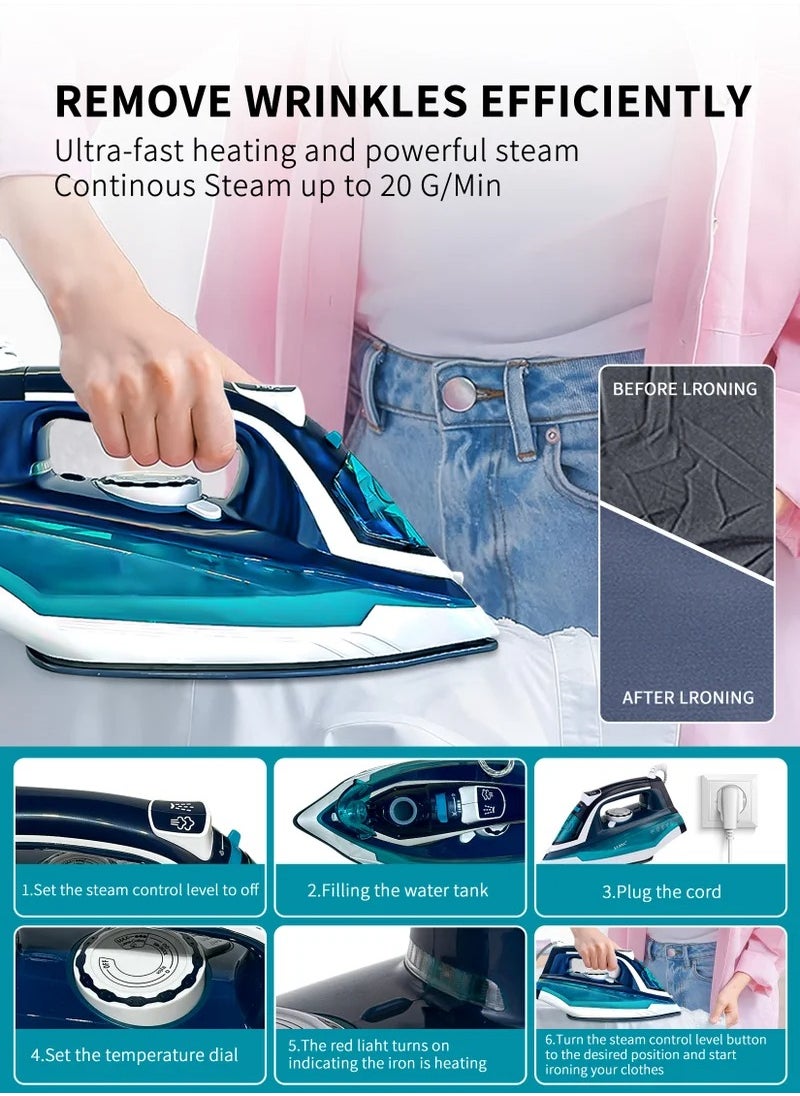 Steam Lron With Non-Stick Soleplate/Self Clean Function 2200 W Blue/White