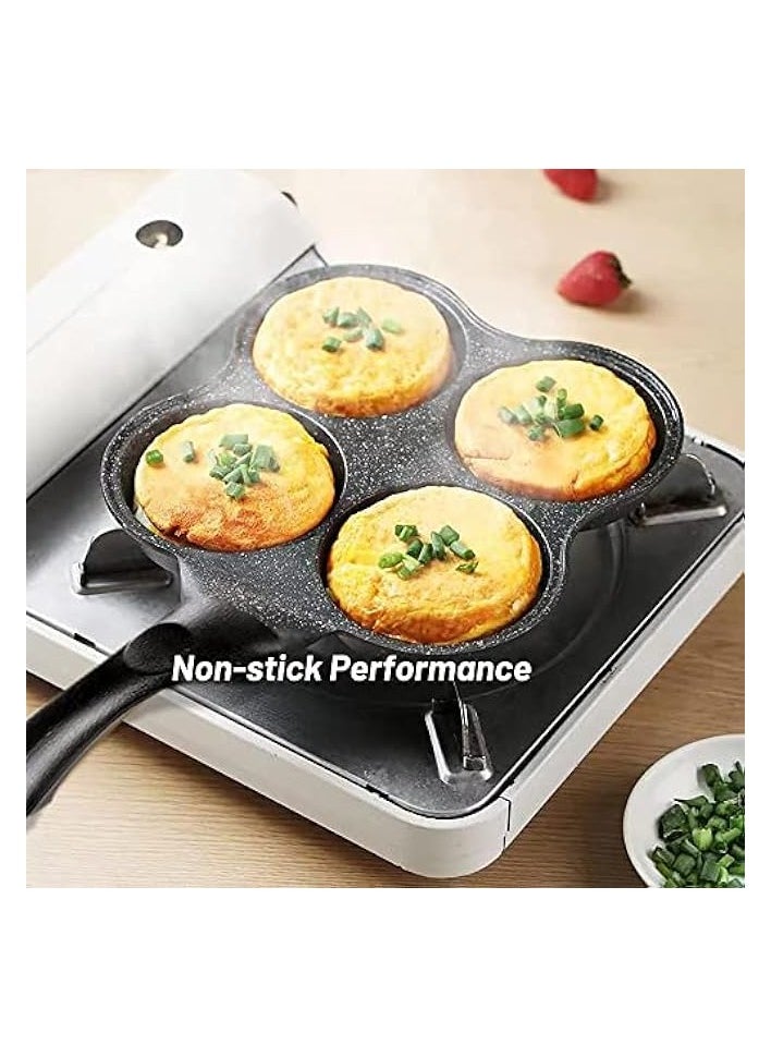 Egg Pan | 4-Cup Nonstick Egg Frying Pan, Easy Clean Egg Cooker Omelet Pan For Breakfast Swedish Pancake, Plett, Crepe Pan Gas Stove and Other Stoves Cookware