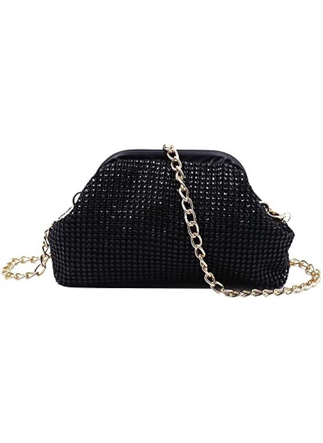 Women Rhinestones Purse Sparkly Diamond Crystal Bucket Bag Wedding Prom Party Club Shoulder Purses