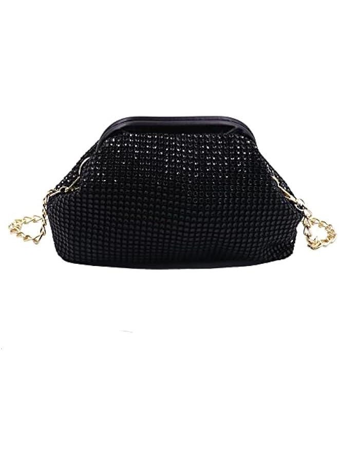 Women Rhinestones Purse Sparkly Diamond Crystal Bucket Bag Wedding Prom Party Club Shoulder Purses