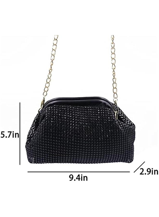 Women Rhinestones Purse Sparkly Diamond Crystal Bucket Bag Wedding Prom Party Club Shoulder Purses