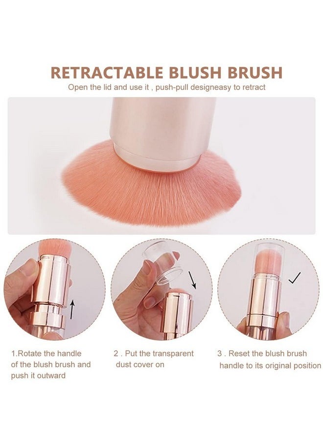 5 In 1 Makeup Brush Set, Includes Foundation Brush, Face Brush, Lip Brush, Eyeshadow Brush And Eyebrow Brush, Travel Portable Mini Cosmetic Make Up Brushes Kits