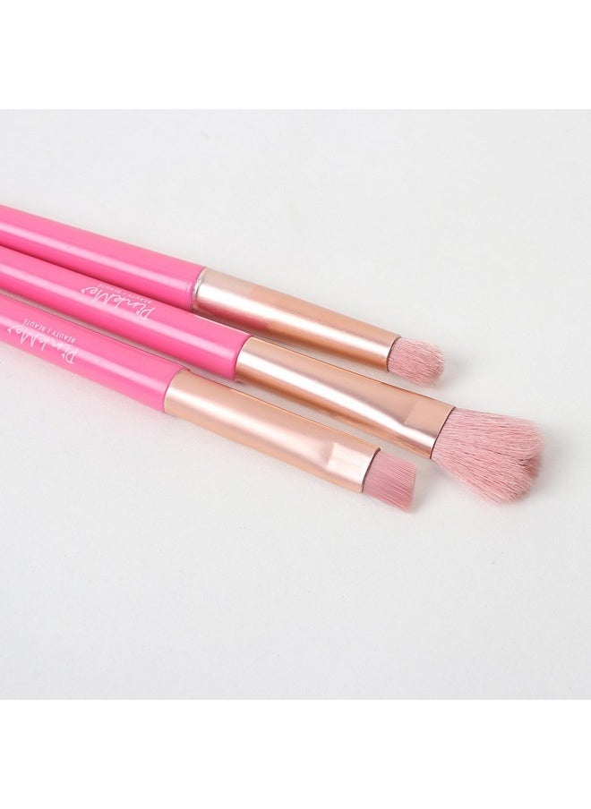 Exquisite Eye Makeup Brush Set 3-In-1, Pink Me! Series Beauty Brushes Set