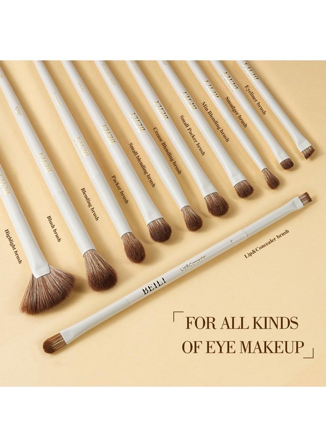 Makeup Brush Set 15Pcs Labeled Makeup Brushes Premium Synthetic Foundation Powder Contour Blush Concealers Eye Shadow Eyeliner Blending Face Brush Set