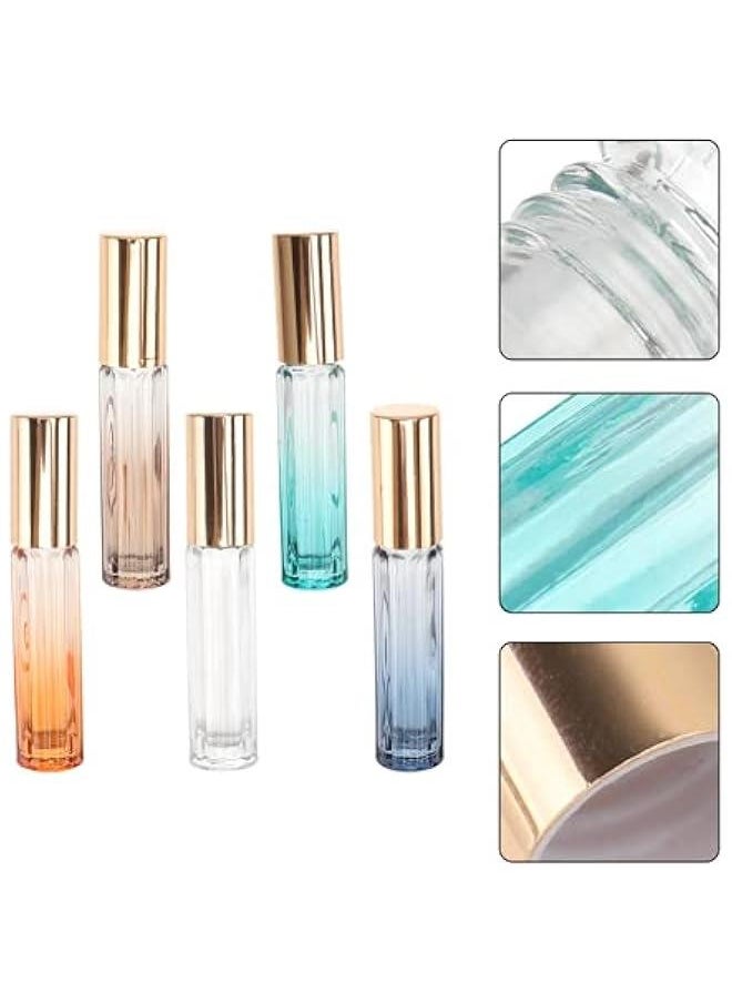 5pcs 3ml Roll on Bottles Clear Glass Empty Bottles with Roller Ball for Essential Oils Perfume