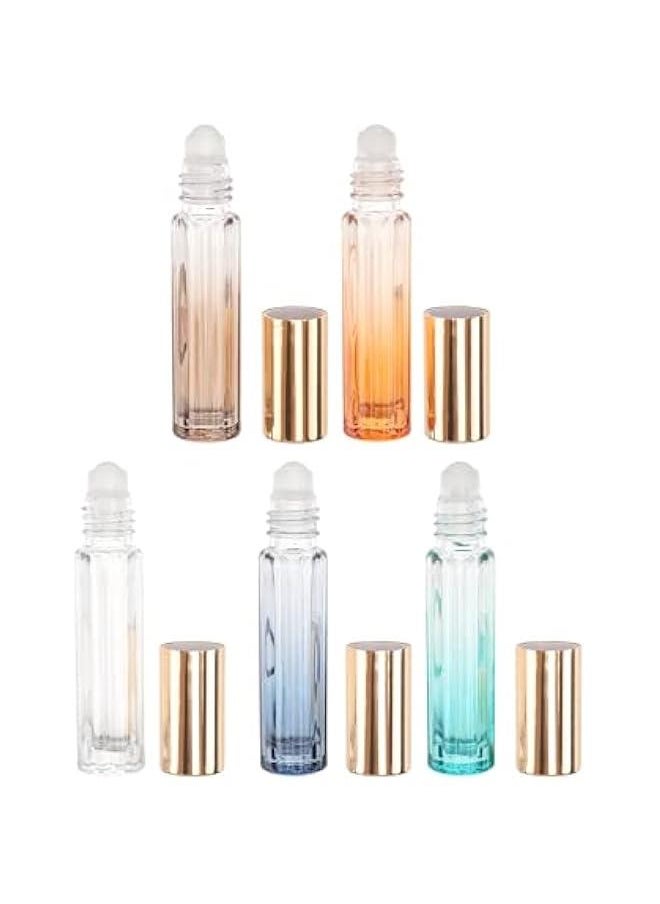 5pcs 3ml Roll on Bottles Clear Glass Empty Bottles with Roller Ball for Essential Oils Perfume