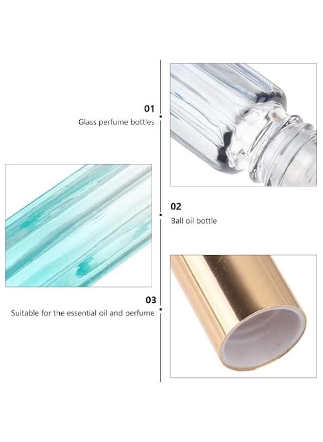 5pcs 3ml Roll on Bottles Clear Glass Empty Bottles with Roller Ball for Essential Oils Perfume