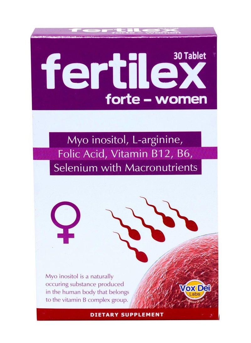 FERTILEX FORTE WOMEN TABLET-MYO INOSITOL,L-ARGININE,FOLIC ACID,VITAMIN B12,B6,SELENIUM WITH MACRONUTRIENTS,30 TABLETS