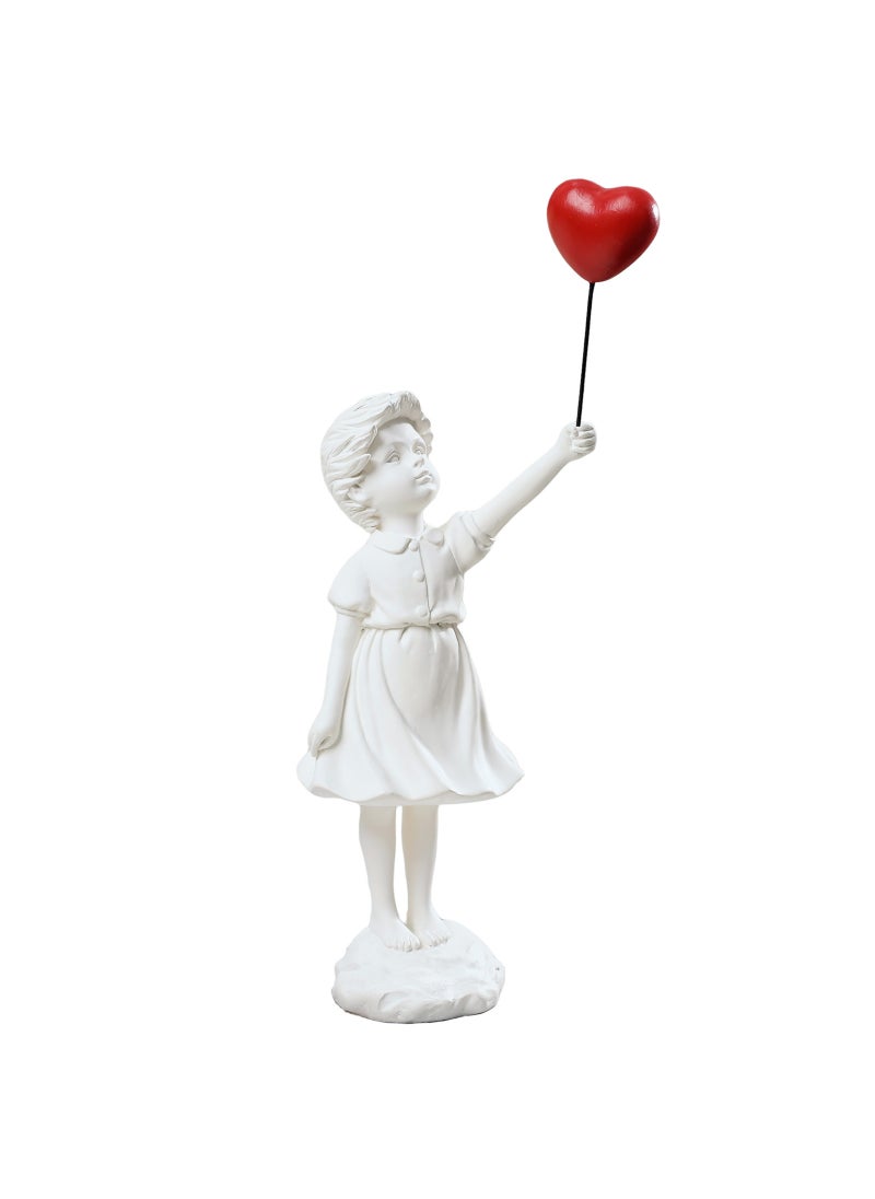 Banksy Balloon Girl Resin Sculpture White