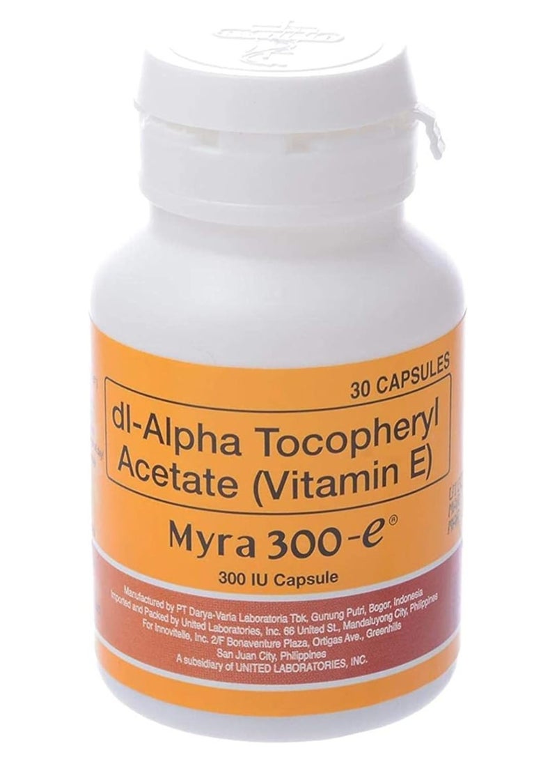 Myra E 300 Iu Vitamin E D-Alpha Tocopherol 30 Capsules